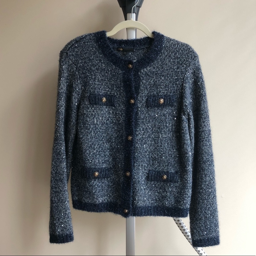 Maje Fancy lurex knit cardigan jacket! Size2